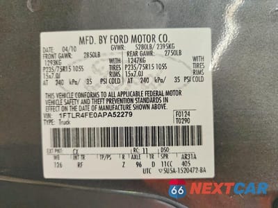 Zdjęcie 12 z 12 samochodu: 2010 FORD RANGER SUPER CAB VIN:1FTLR4FE0APA52279 - miniatura