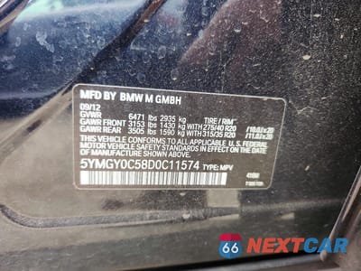 Zdjęcie 12 z 12 samochodu: 2013 BMW X5 M VIN:5YMGY0C58D0C11574 - miniatura
