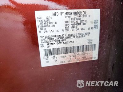 Zdjęcie 13 z 13 samochodu: 2015 FORD EXPLORER XLT VIN:1FM5K7D82FGB73331 - miniatura