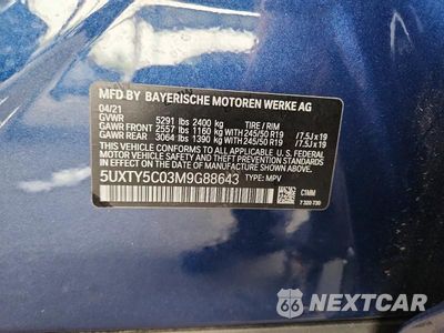 Zdjęcie 13 z 13 samochodu: 2021 BMW X3 XDRIVE30I VIN:5UXTY5C03M9G88643 - miniatura