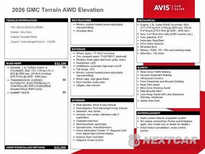 Zdjęcie 13 z 14 samochodu: 2026 GMC TERRAIN ELEVATION VIN:3GKALUEG3TL375854 - miniatura