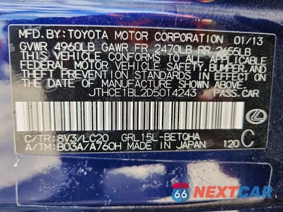 Zdjęcie 13 z 13 samochodu: 2013 LEXUS GS 350 VIN:JTHCE1BL2D5014243 - miniatura