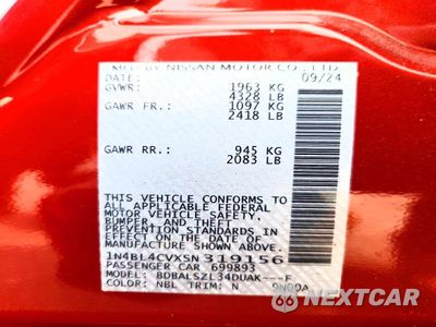 Zdjęcie 12 z 12 samochodu: 2025 NISSAN ALTIMA SR VIN:1N4BL4CVXSN319156 - miniatura