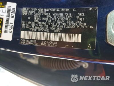 Zdjęcie 12 z 12 samochodu: 2007 TOYOTA TUNDRA SR5 VIN:5TBRT54137S450420 - miniatura