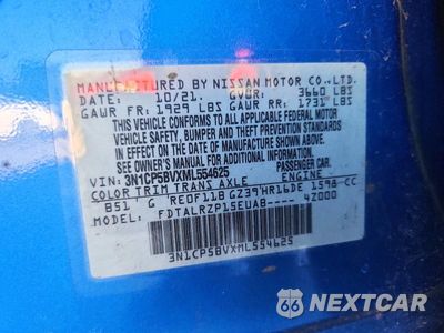 Zdjęcie 12 z 12 samochodu: 2021 NISSAN KICKS S VIN:3N1CP5BVXML554625 - miniatura