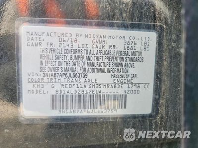 Zdjęcie 13 z 13 samochodu: 2018 NISSAN SENTRA SV VIN:3N1AB7AP6JL663759 - miniatura