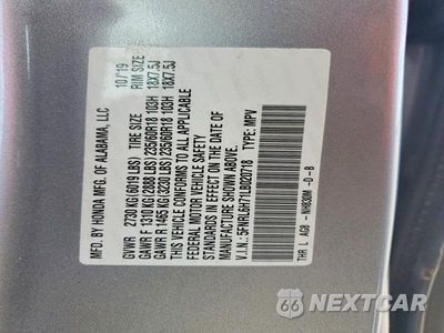 Zdjęcie 13 z 13 samochodu: 2020 HONDA ODYSSEY EXL VIN:5FNRL6H71LB020718 - miniatura