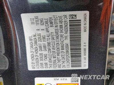 Zdjęcie 12 z 12 samochodu: 2022 HONDA CIVIC LX VIN:2HGFE2F25NH589941 - miniatura