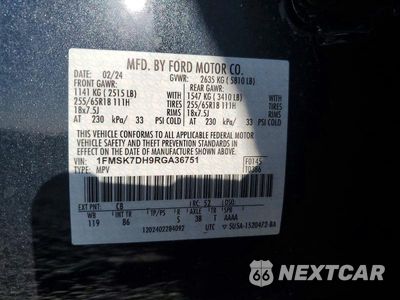 Zdjęcie 13 z 13 samochodu: 2024 FORD EXPLORER XLT VIN:1FMSK7DH9RGA36751 - miniatura