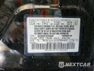 Zdjęcie 13 z 13 samochodu: 2014 NISSAN SENTRA SR VIN:3N1AB7AP7EY255487 - miniatura