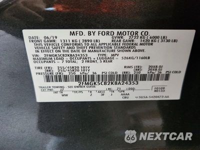 Zdjęcie 13 z 13 samochodu: 2019 FORD FLEX SEL VIN:2FMGK5C82KBA24353 - miniatura