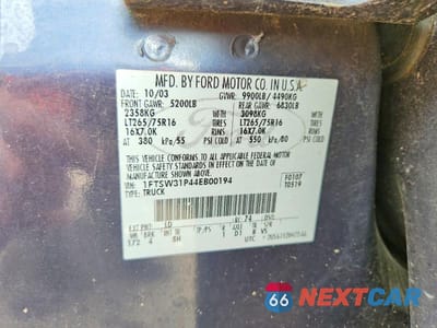 Zdjęcie 12 z 12 samochodu: 2004 FORD F350 SRW SUPER DUTY VIN:1FTSW31P44EB00194 - miniatura