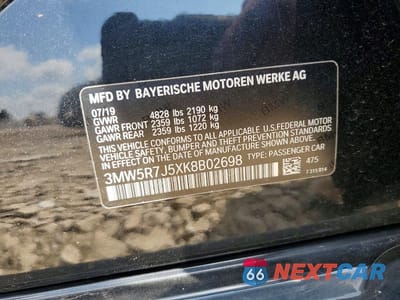 Zdjęcie 12 z 12 samochodu: 2019 BMW 330XI VIN:3MW5R7J5XK8B02698 - miniatura