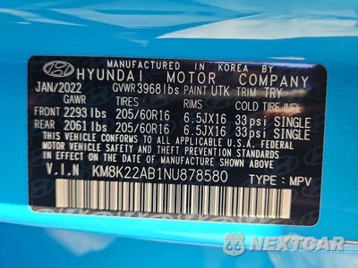 Zdjęcie 13 z 13 samochodu: 2022 HYUNDAI KONA SE VIN:KM8K22AB1NU878580 - miniatura
