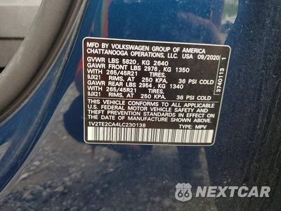 Zdjęcie 14 z 14 samochodu: 2020 VOLKSWAGEN ATLAS CROSS SPORT SEL PREMIUM R-LINE VIN:1V2TE2CA4LC230138 - miniatura