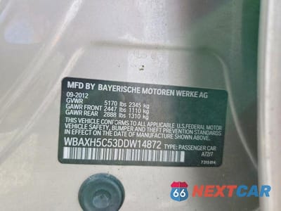 Zdjęcie 13 z 13 samochodu: 2013 BMW 528 XI VIN:WBAXH5C53DDW14872 - miniatura