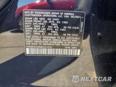 Zdjęcie 14 z 14 samochodu: 2021 VOLKSWAGEN ATLAS CROSS SPORT SEL R-LINE VIN:1V2SE2CA9MC231315 - miniatura
