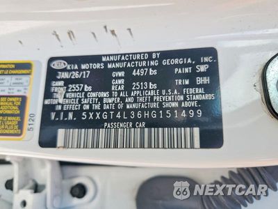 Zdjęcie 13 z 13 samochodu: 2017 KIA OPTIMA LX VIN:5XXGT4L36HG151499 - miniatura