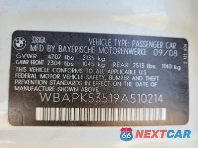 Zdjęcie 13 z 13 samochodu: 2009 BMW 328 XI SULEV VIN:WBAPK53519A510214 - miniatura