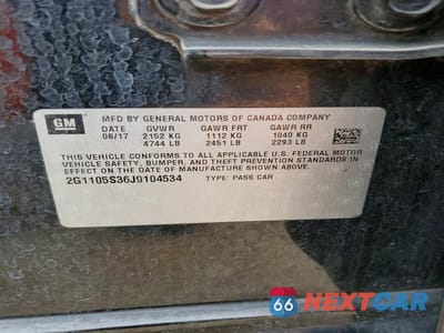 Zdjęcie 12 z 12 samochodu: 2018 CHEVROLET IMPALA LT VIN:2G1105S36J9104534 - miniatura
