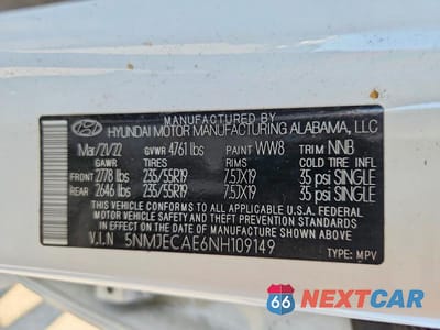 Zdjęcie 13 z 13 samochodu: 2022 HYUNDAI TUCSON LIMITED VIN:5NMJECAE6NH109149 - miniatura