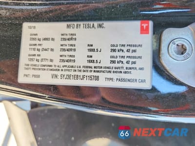 Zdjęcie 12 z 12 samochodu: 2018 TESLA MODEL 3 VIN:5YJ3E1EB1JF115708 - miniatura