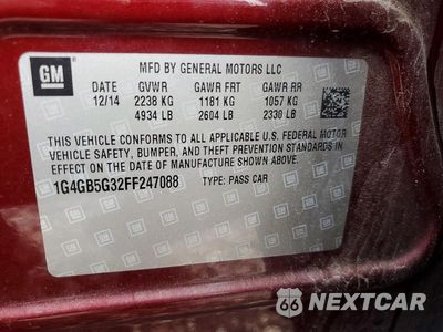 Zdjęcie 12 z 12 samochodu: 2015 BUICK LACROSSE VIN:1G4GB5G32FF247088 - miniatura