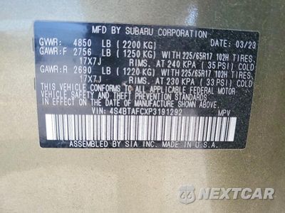 Zdjęcie 13 z 13 samochodu: 2023 SUBARU OUTBACK PREMIUM VIN:4S4BTAFCXP3191292 - miniatura