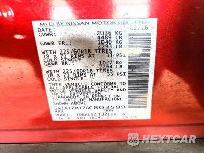 Zdjęcie 14 z 14 samochodu: 2016 NISSAN ROGUE SL VIN:5N1AT2MT2GC803599 - miniatura
