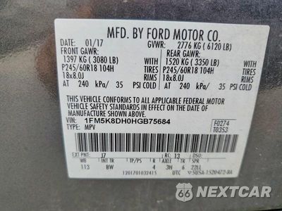 Zdjęcie 13 z 13 samochodu: 2017 FORD EXPLORER XLT VIN:1FM5K8DH0HGB75684 - miniatura