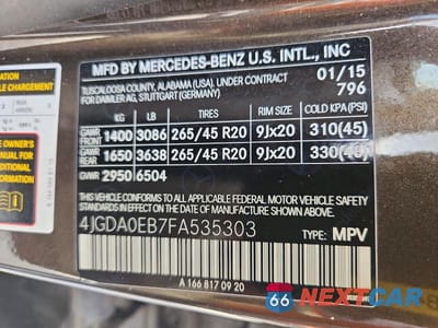 Zdjęcie 13 z 13 samochodu: 2015 MERCEDES-BENZ ML 250 BLUETEC VIN:4JGDA0EB7FA535303 - miniatura