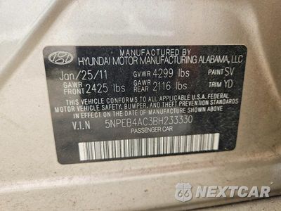 Zdjęcie 12 z 12 samochodu: 2011 HYUNDAI SONATA GLS VIN:5NPEB4AC3BH233330 - miniatura