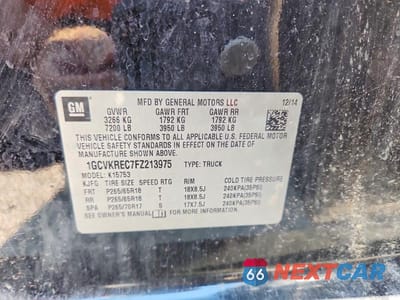 Zdjęcie 12 z 12 samochodu: 2015 CHEVROLET SILVERADO K1500 LT VIN:1GCVKREC7FZ213975 - miniatura