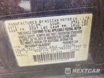 Zdjęcie 12 z 12 samochodu: 2010 NISSAN SENTRA 2.0 VIN:3N1AB6AP1AL626287 - miniatura