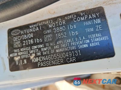 Zdjęcie 12 z 12 samochodu: 2005 HYUNDAI ELANTRA GLS VIN:KMHDN46D55U049131 - miniatura