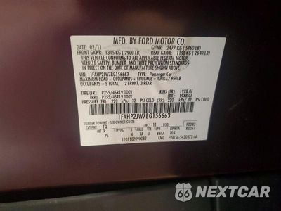 Zdjęcie 12 z 12 samochodu: 2011 FORD TAURUS LIMITED VIN:1FAHP2JW7BG156663 - miniatura