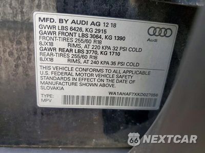 Zdjęcie 12 z 12 samochodu: 2019 AUDI Q7 PREMIUM VIN:WA1AHAF7XKD027056 - miniatura