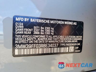 Zdjęcie 12 z 12 samochodu: 2024 BMW 330E VIN:3MW39FF03R8E34037 - miniatura