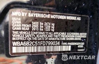 Zdjęcie 13 z 13 samochodu: 2015 BMW 650 I GRAN COUPE VIN:WBA6B2C51FD799034 - miniatura