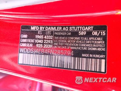 Zdjęcie 12 z 12 samochodu: 2015 MERCEDES-BENZ CLA 250 VIN:WDDSJ4EB4FN285794 - miniatura