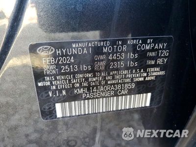 Zdjęcie 12 z 12 samochodu: 2024 HYUNDAI SONATA SEL VIN:KMHL14JA0RA381859 - miniatura