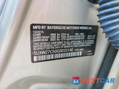 Zdjęcie 13 z 13 samochodu: 2016 BMW X3 SDRIVE28I VIN:5UXWZ7C50G0R33146 - miniatura