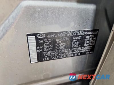 Zdjęcie 13 z 13 samochodu: 2022 HYUNDAI SANTA FE CALLIGRAPHY VIN:5NMS5DAL2NH446734 - miniatura