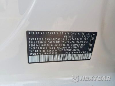 Zdjęcie 12 z 12 samochodu: 2015 VOLKSWAGEN GOLF TDI VIN:3VW2A7AU7FM096101 - miniatura