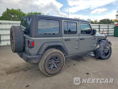 Trzecie zdjęcie samochodu z tyłu: 2018 JEEP WRANGLER UNLIMITED SPORT VIN:1C4HJXDG5JW319621 - miniatura