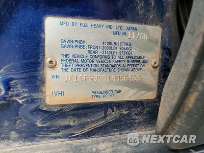 Zdjęcie 12 z 12 samochodu: 2001 SUBARU FORESTER L VIN:JF1SF63551H756465 - miniatura
