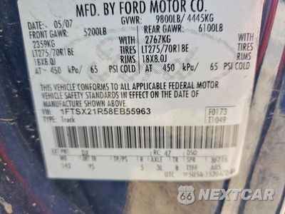 Zdjęcie 12 z 12 samochodu: 2008 FORD F250 SUPER DUTY VIN:1FTSX21R58EB55963 - miniatura