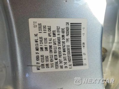 Zdjęcie 12 z 12 samochodu: 2013 HONDA ACCORD LX VIN:1HGCR2F35DA086150 - miniatura