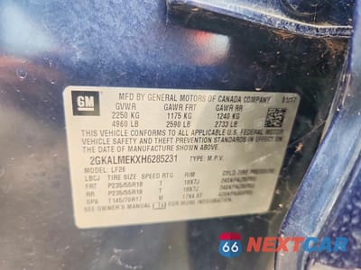 Zdjęcie 13 z 13 samochodu: 2017 GMC TERRAIN SLE VIN:2GKALMEKXH6285231 - miniatura