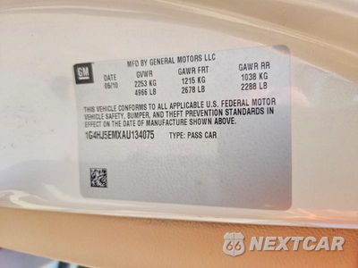 Zdjęcie 12 z 12 samochodu: 2010 BUICK LUCERNE CXL VIN:1G4HJ5EMXAU134075 - miniatura